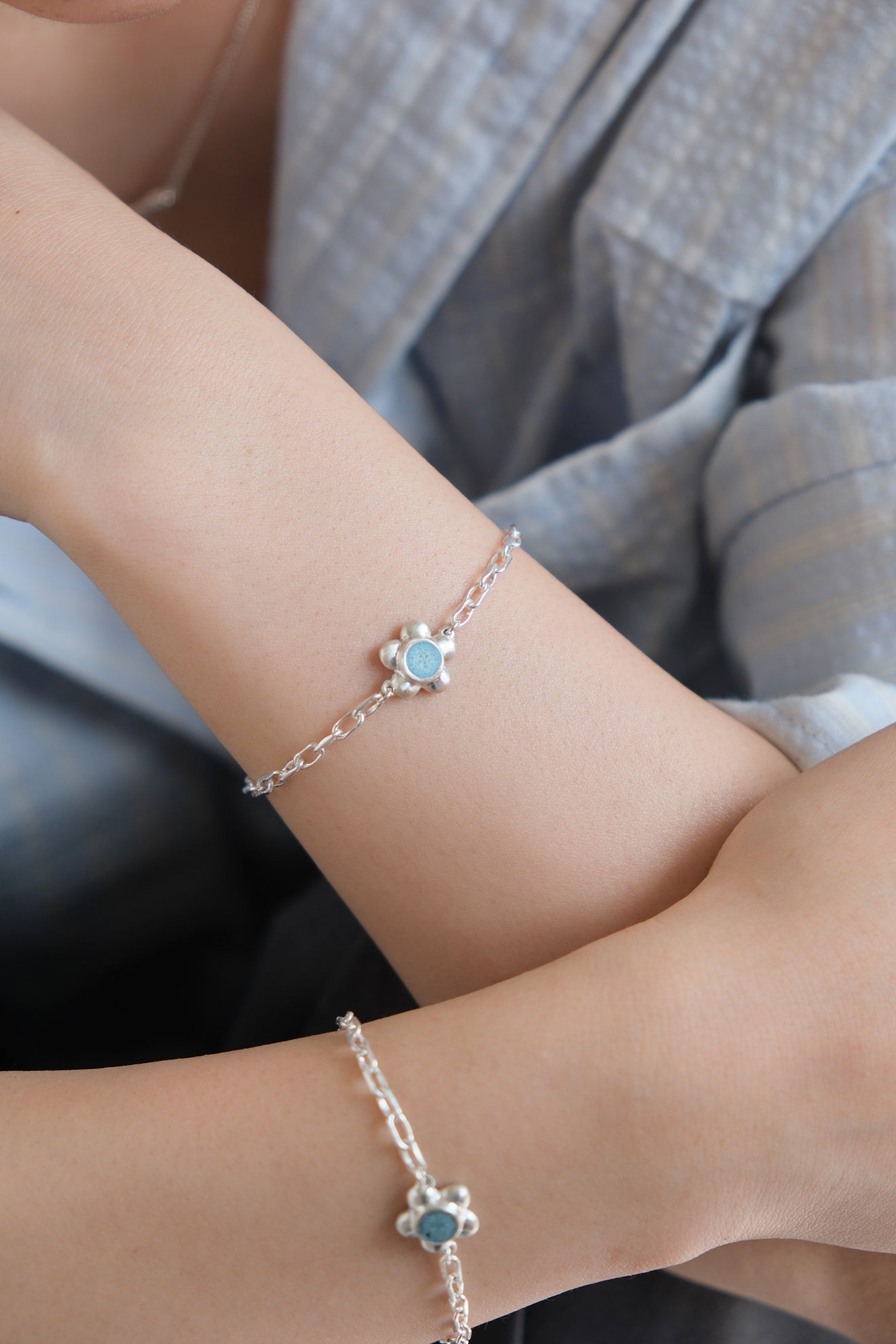 fragrance bracelet / flower (Sky Blue)
