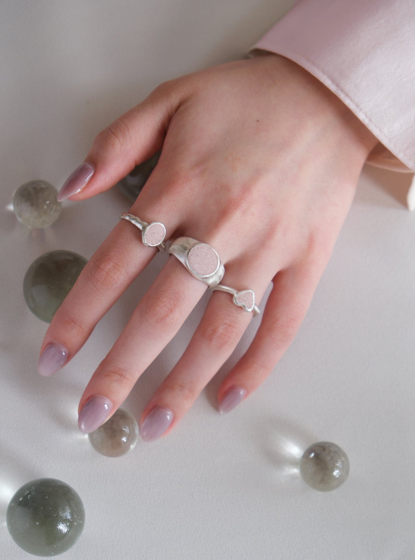 fragrance ring / round L (Sand Pink)