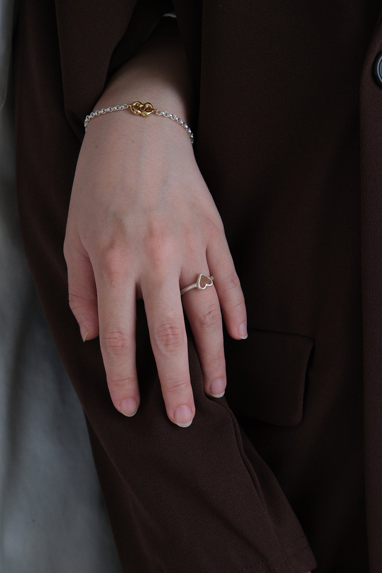 fragrance ring / tiny heart ( terracotta)