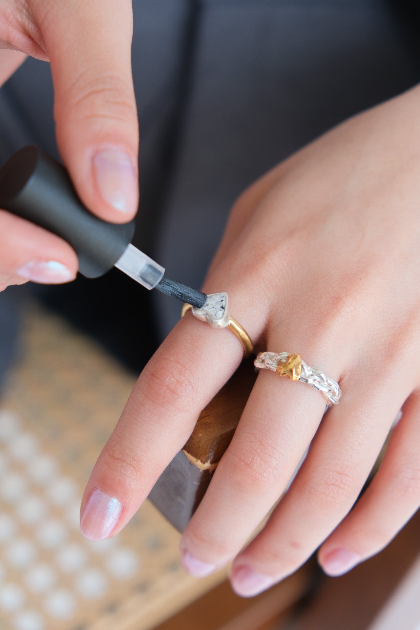 fragrance ring / tiny heart gold