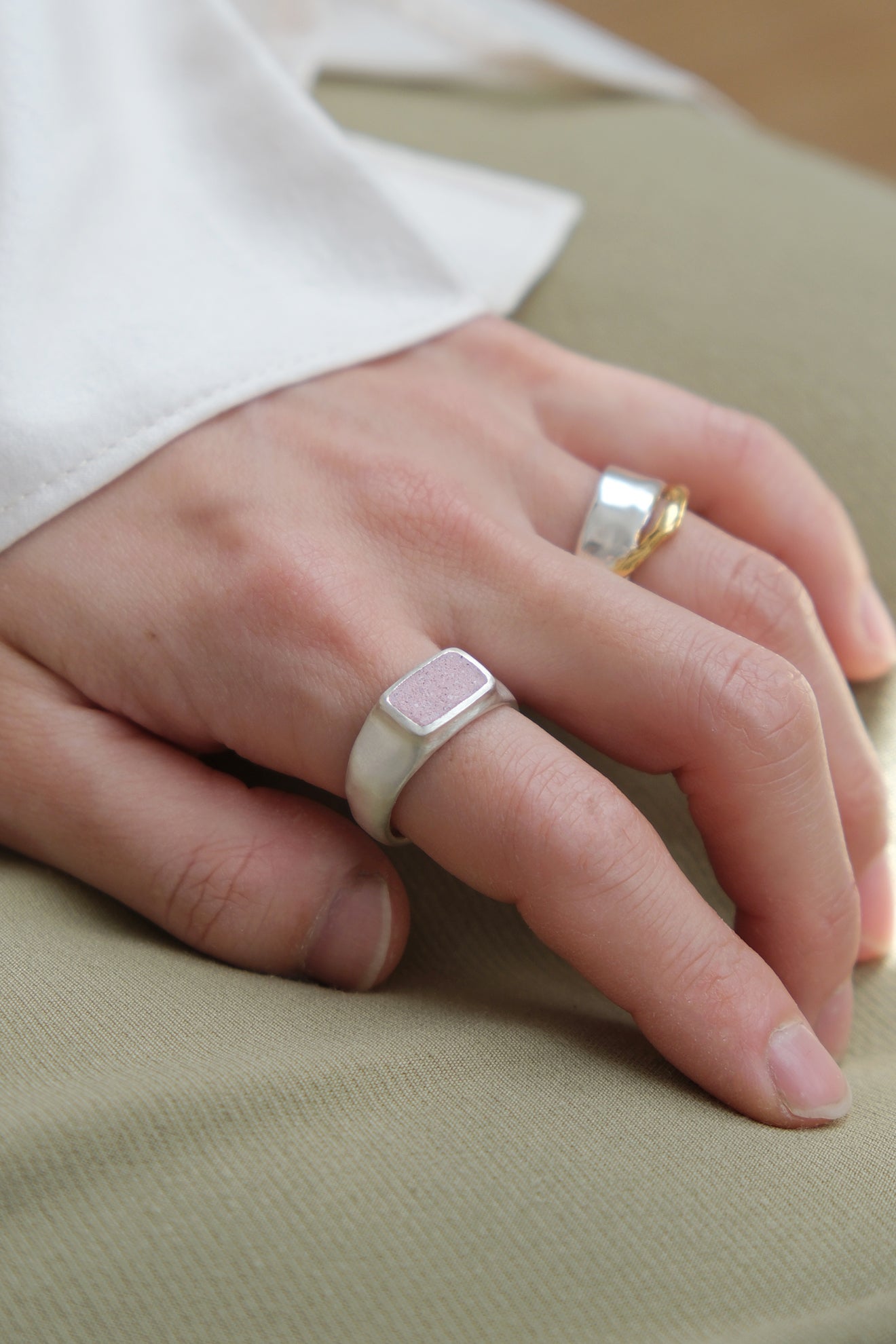fragrance ring / square ( Sand Pink )