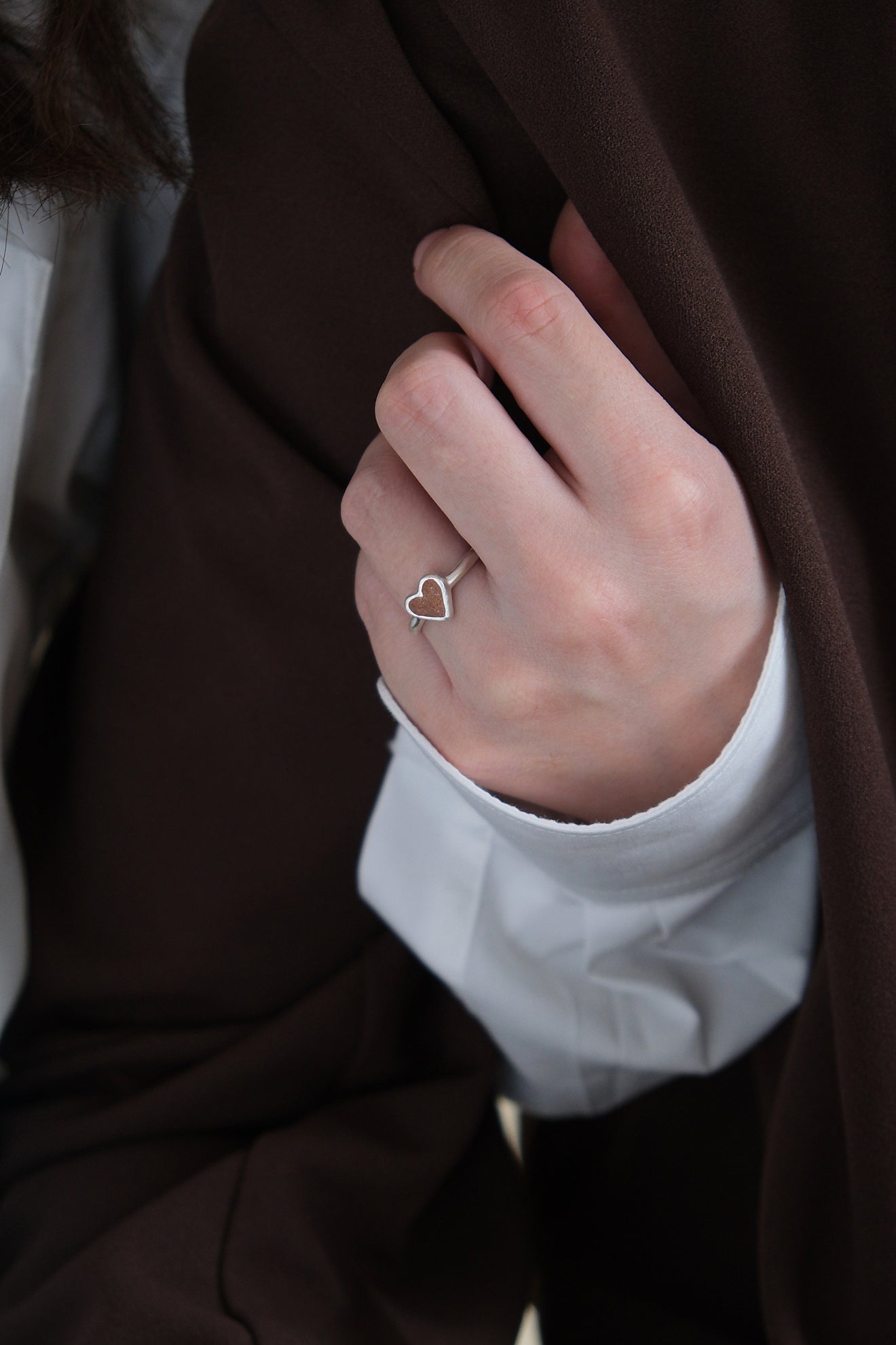fragrance ring / tiny heart ( terracotta)