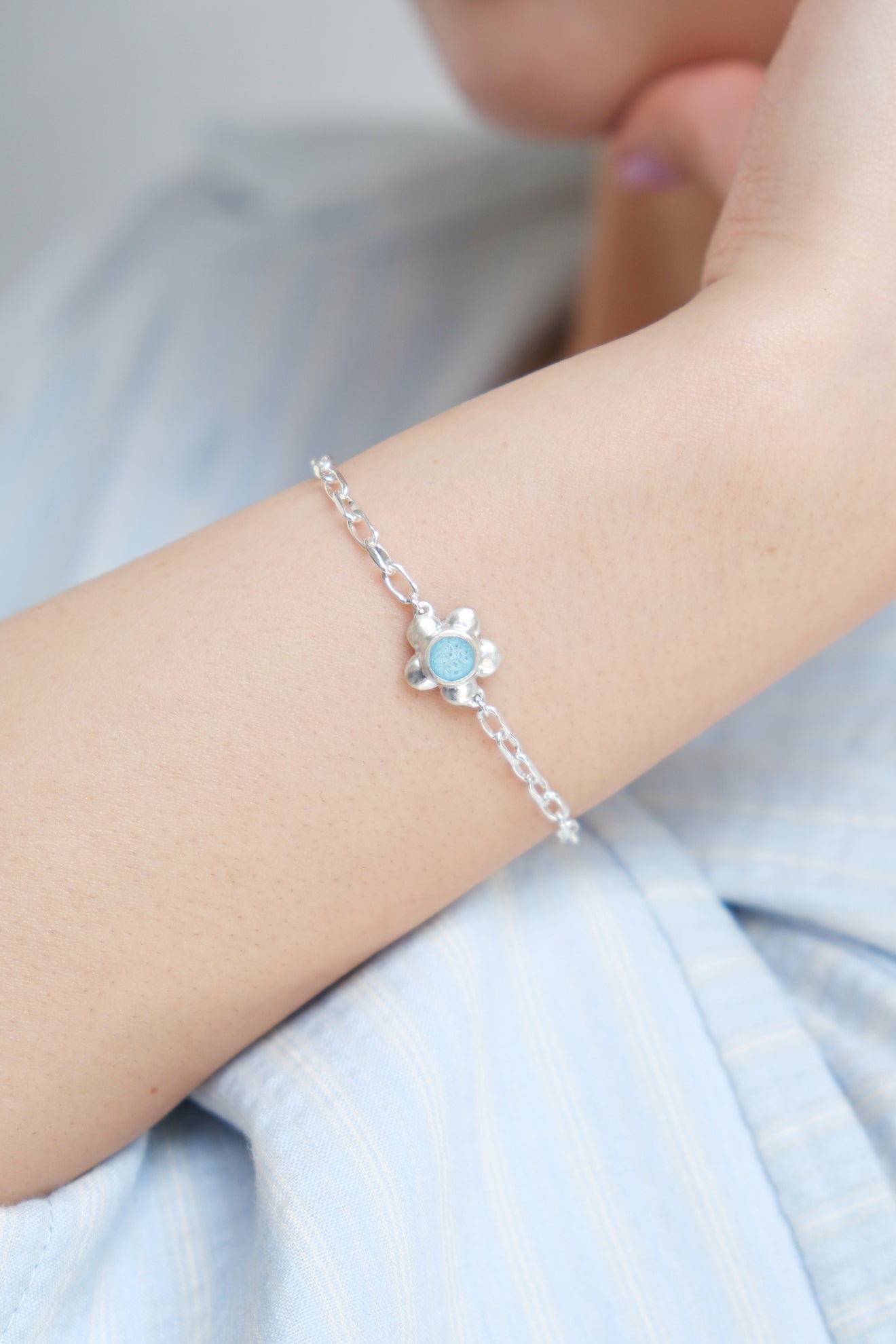fragrance bracelet / flower (Sky Blue)