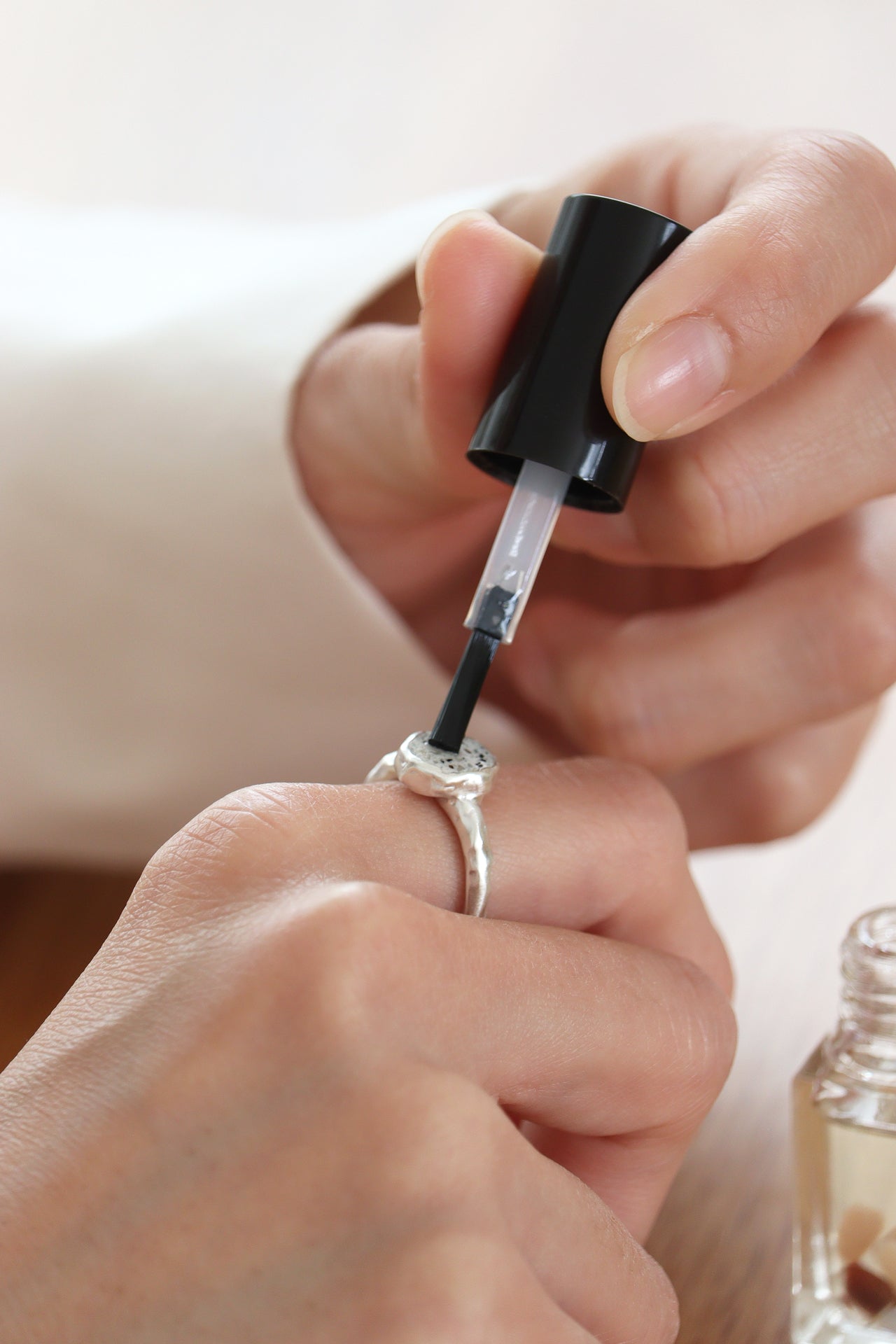 fragrance ring / oval (Sand Pink)