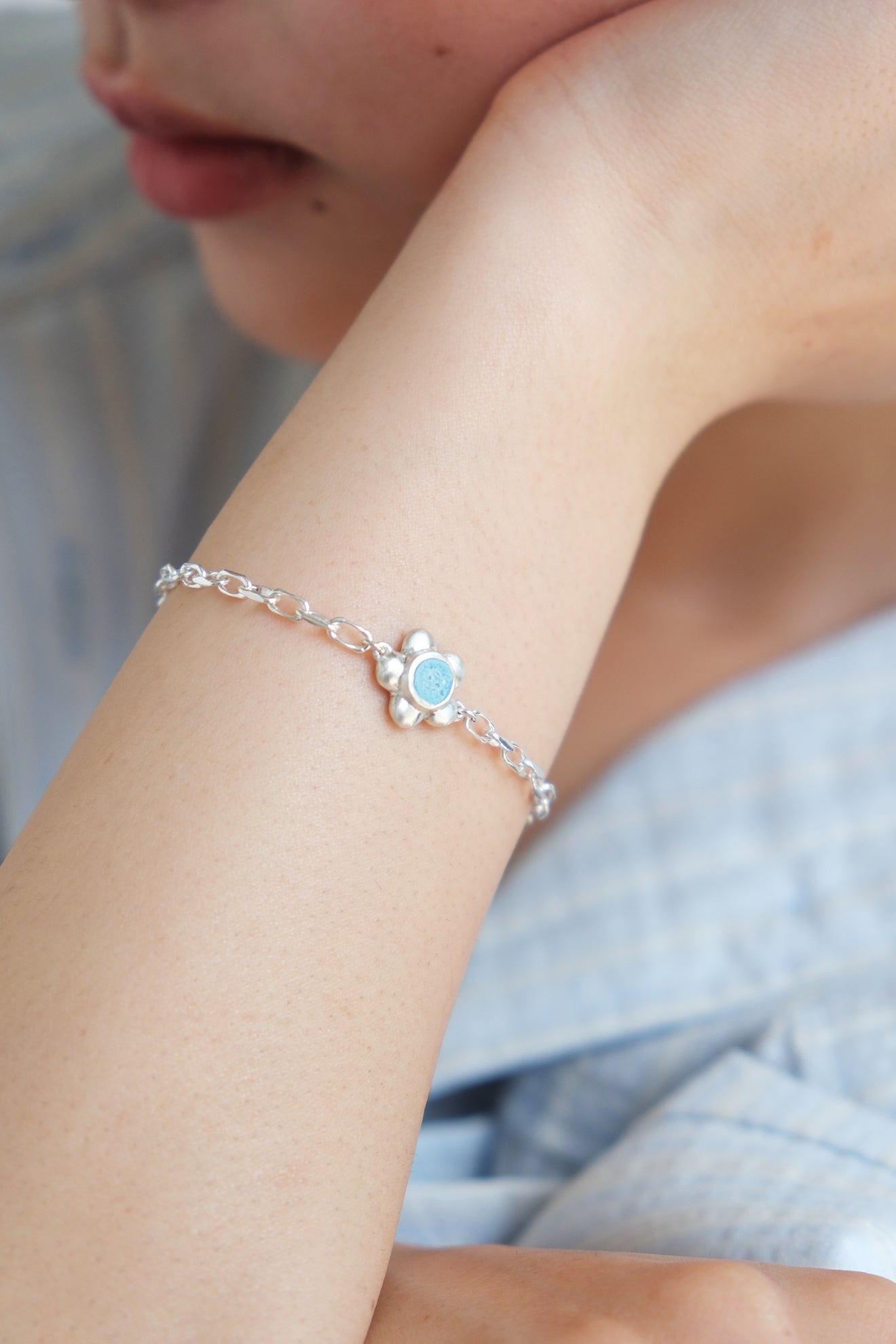 fragrance bracelet / flower (Sky Blue)