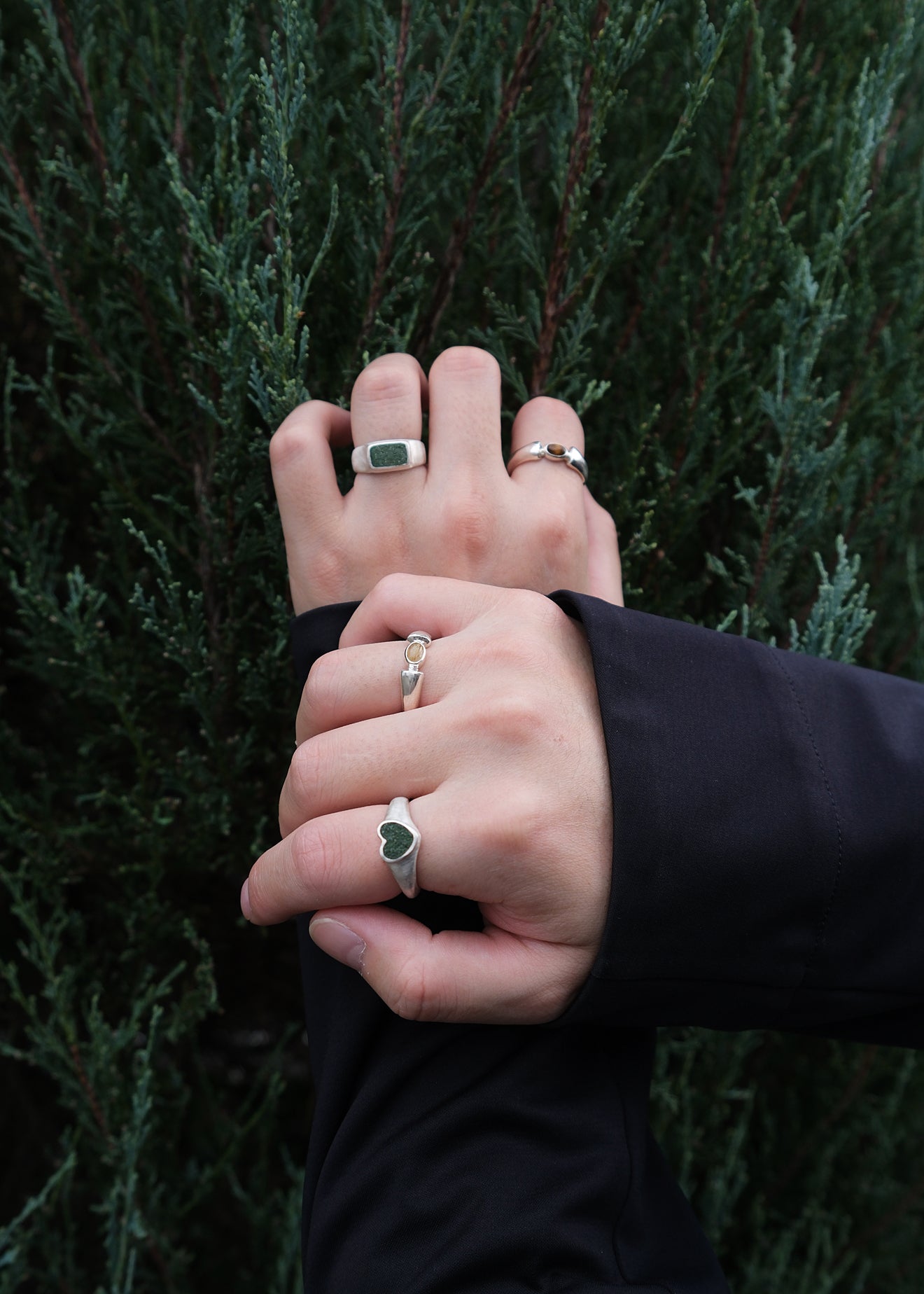 fragrance ring / heart (foreset green)