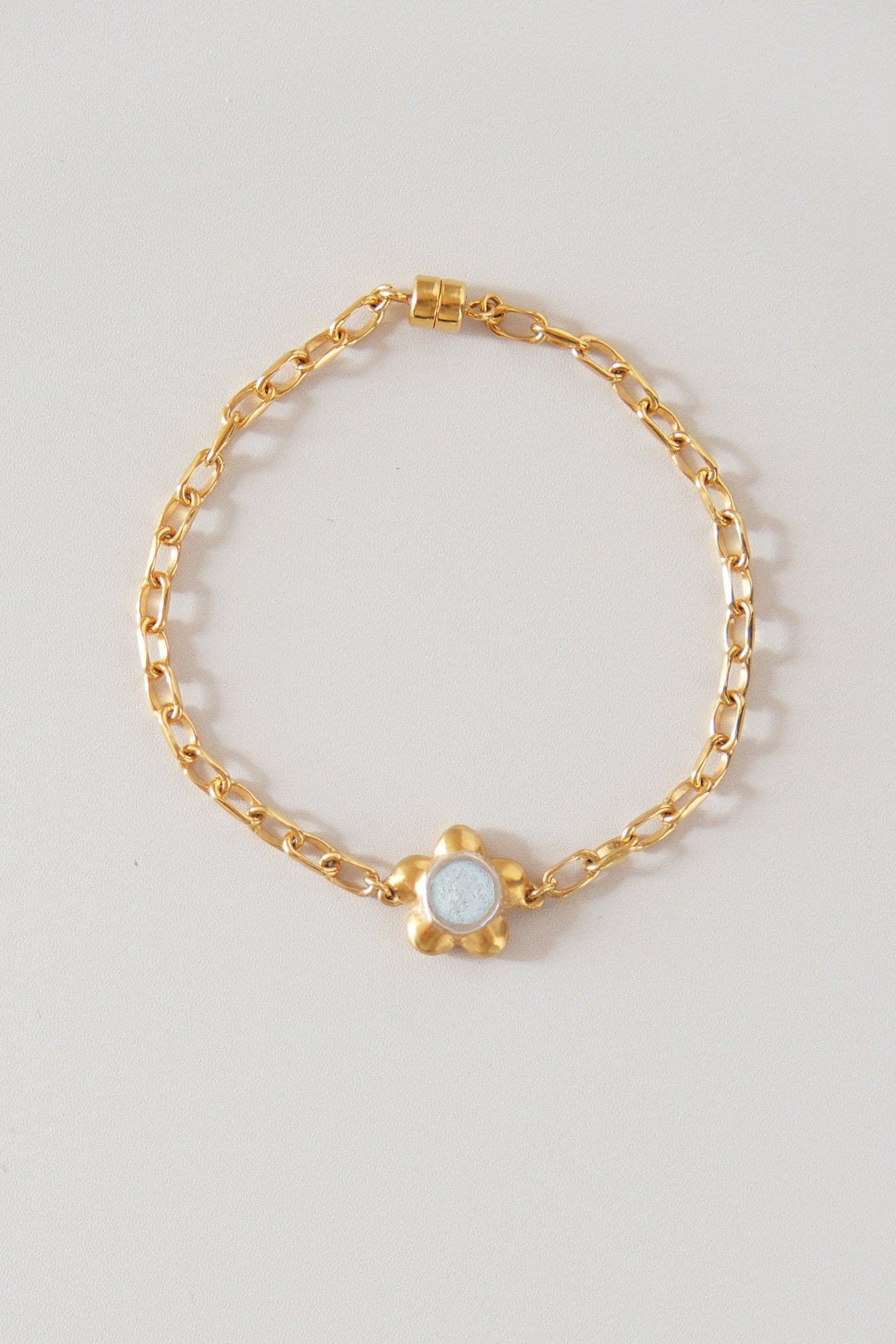 fragrance bracelet / flower gold (ice blue)　