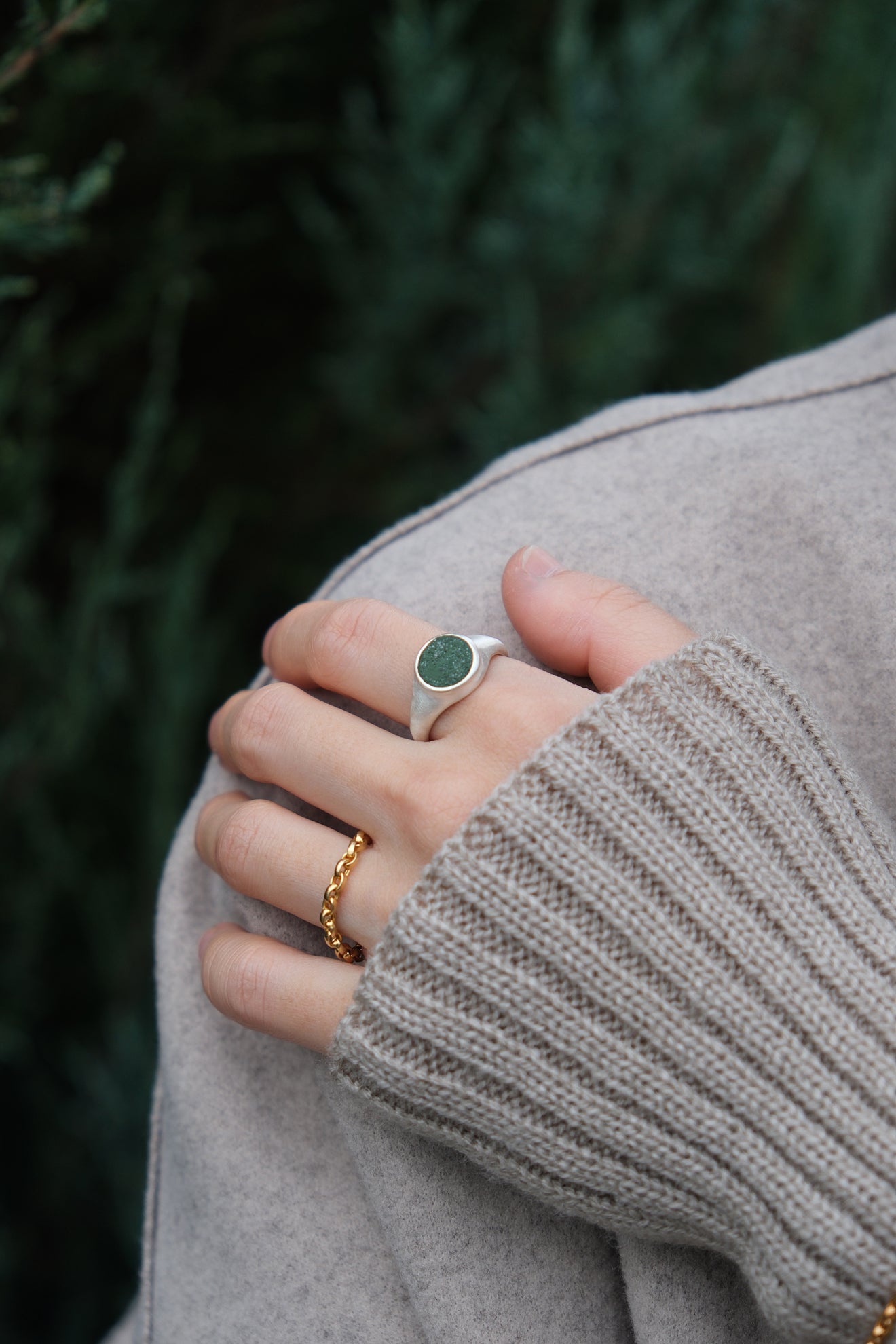 fragrance ring / round (forest green)