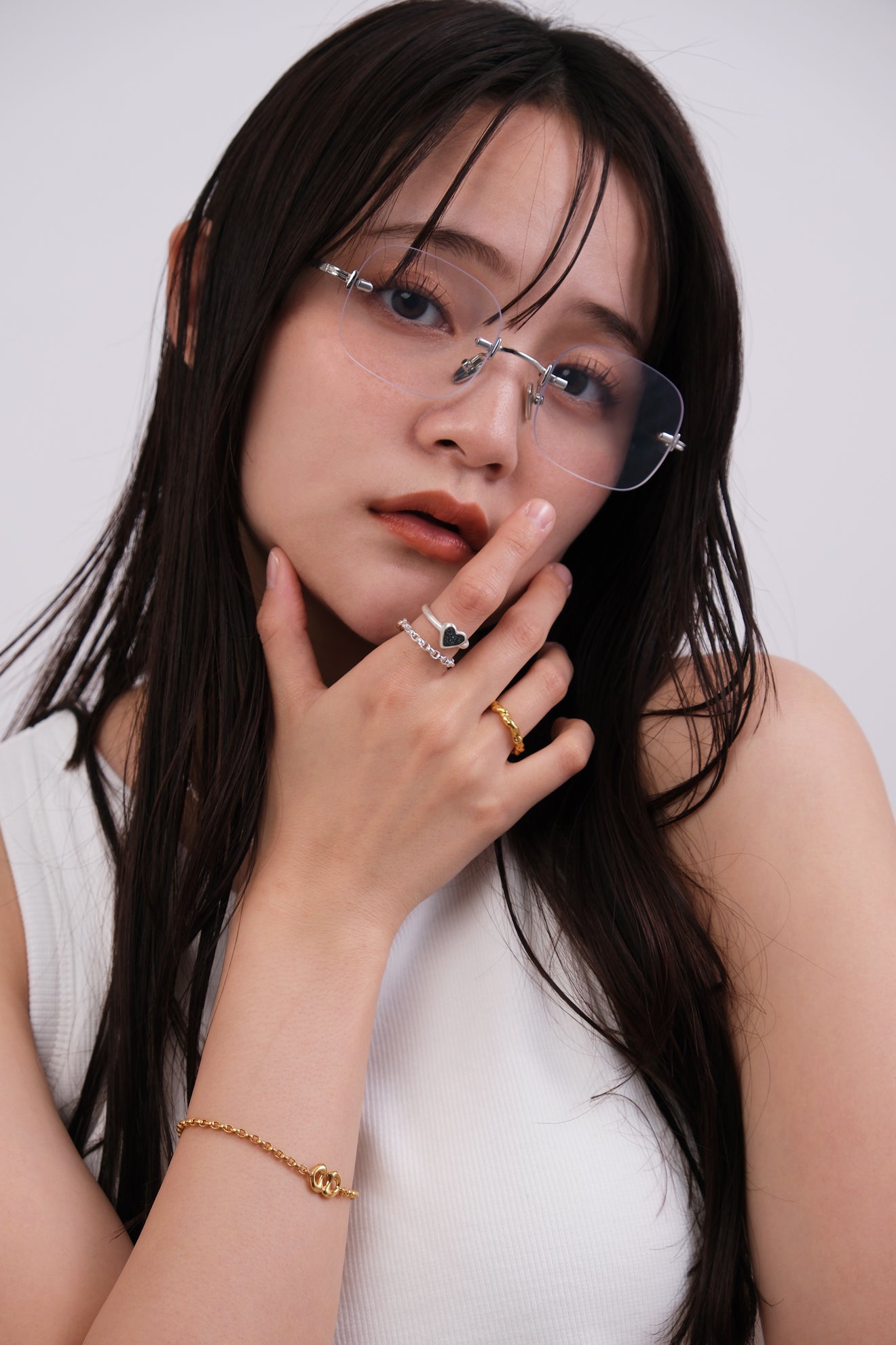 fragrance ring / tiny heart (black)