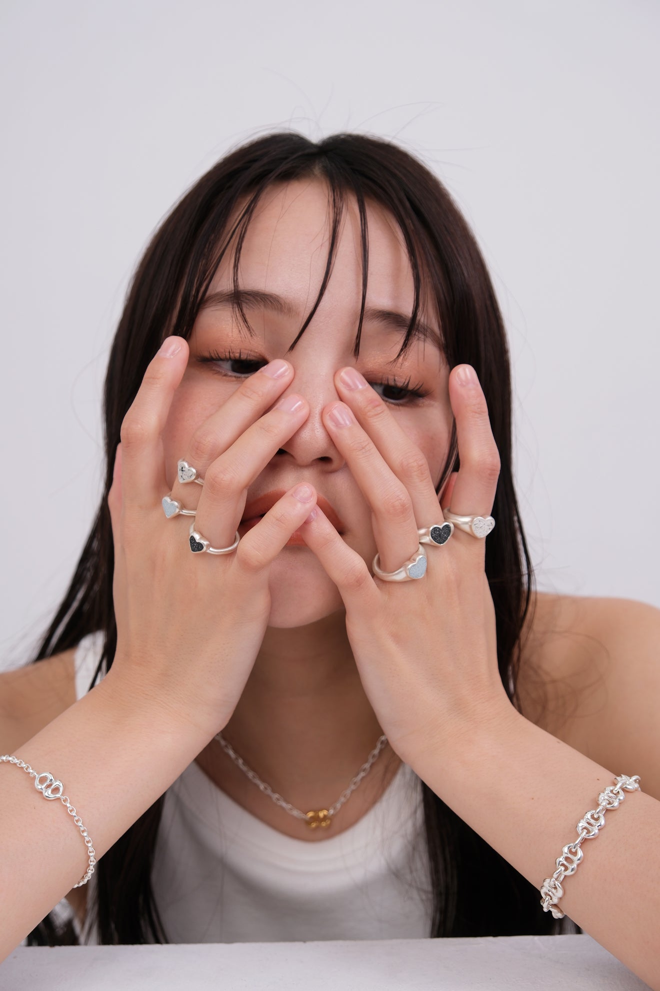 fragrance ring / heart (ice blue)