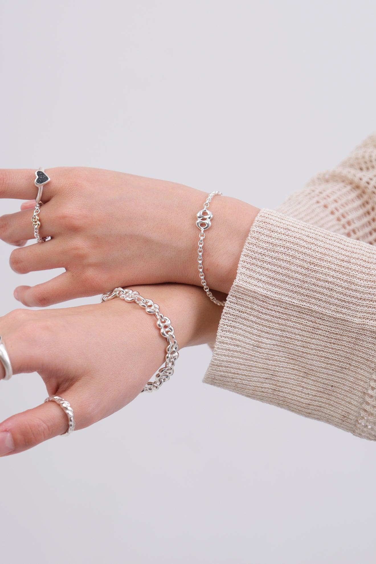 lunar eclipse bracelet / silver