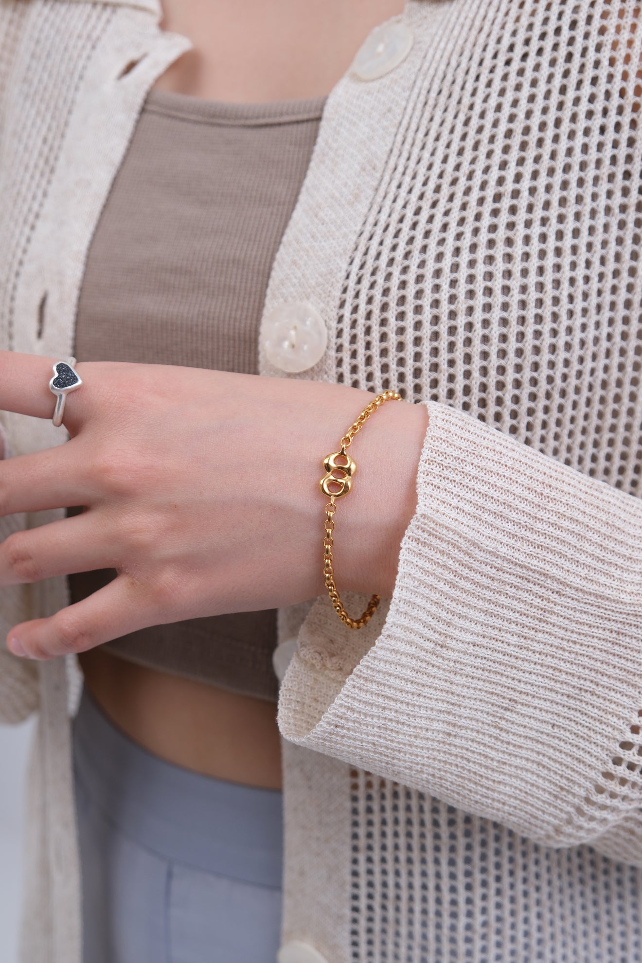 lunar eclipse bracelet / gold