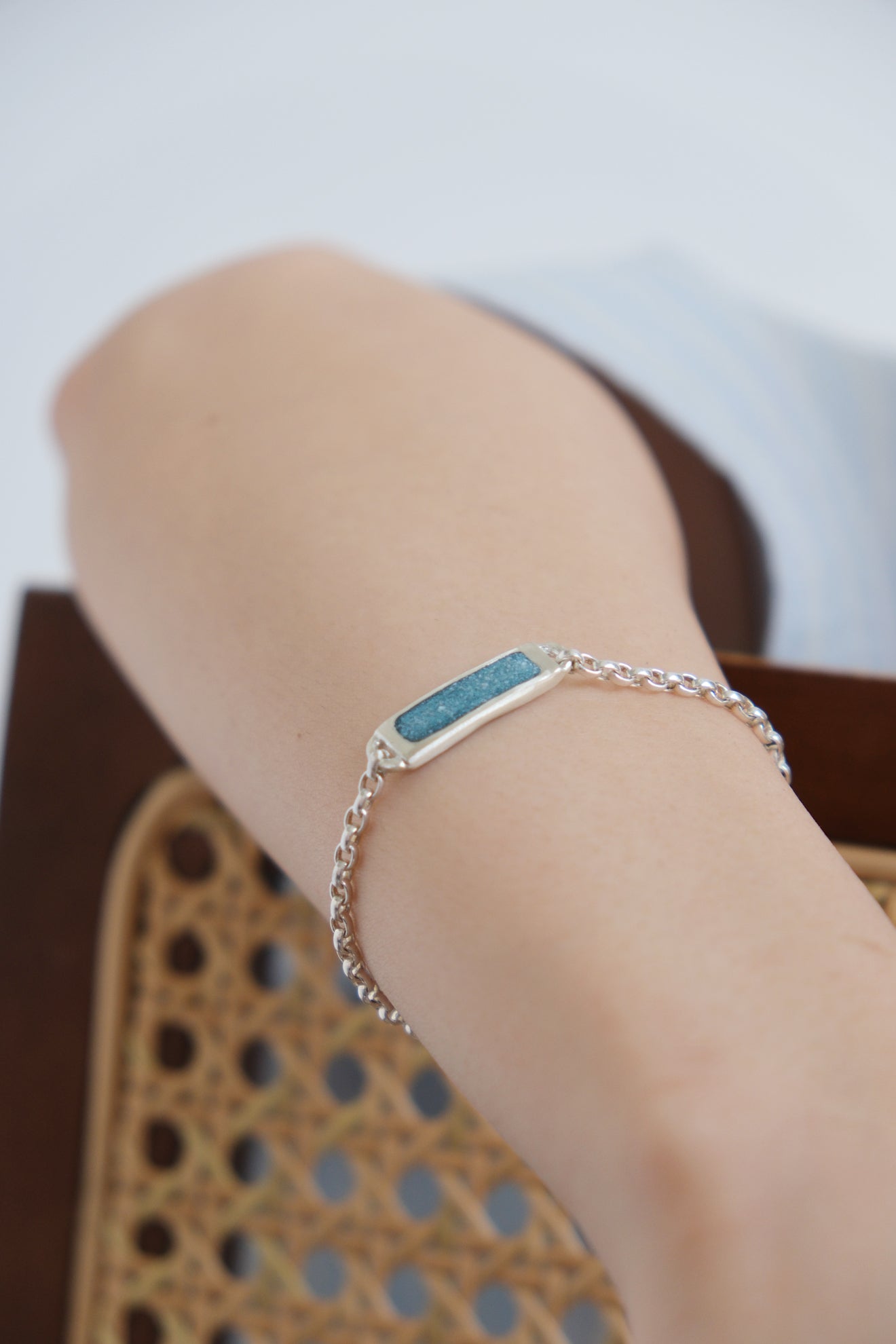 fragrance bracelet / square (Blue Green)