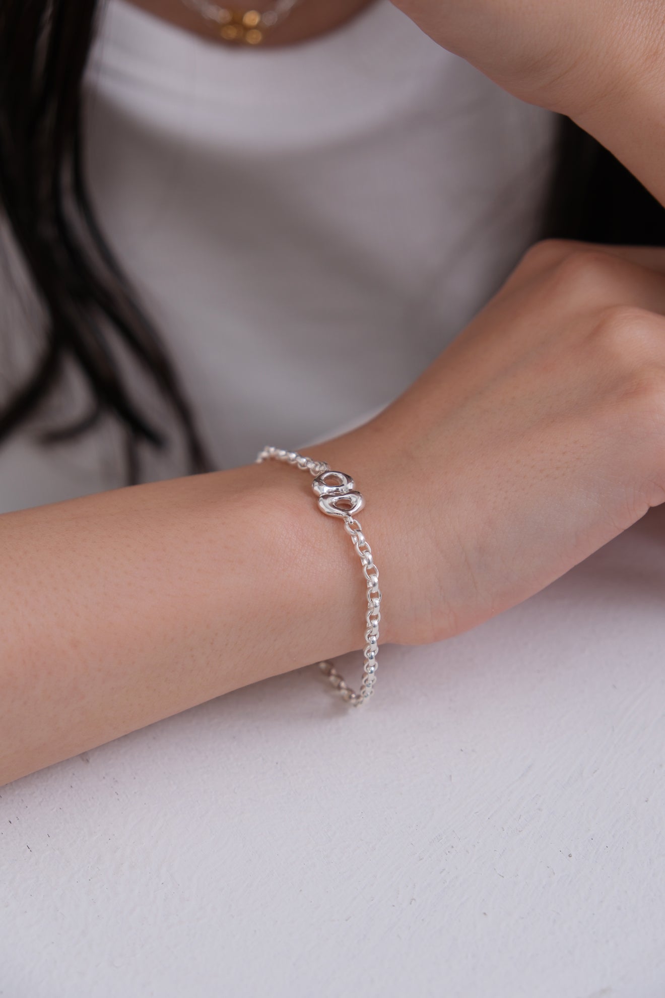 lunar eclipse bracelet / silver