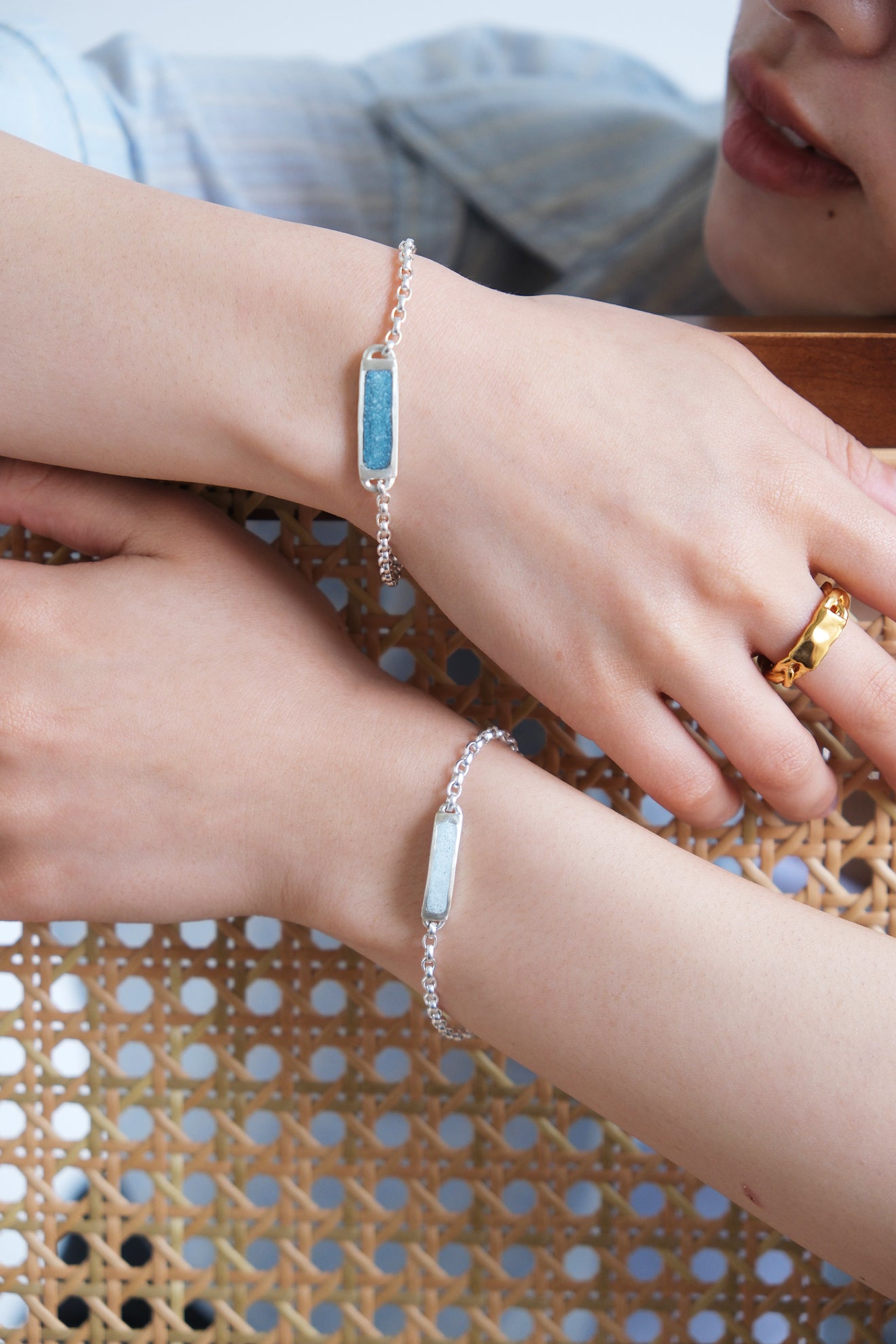 fragrance bracelet / square (Blue Green)