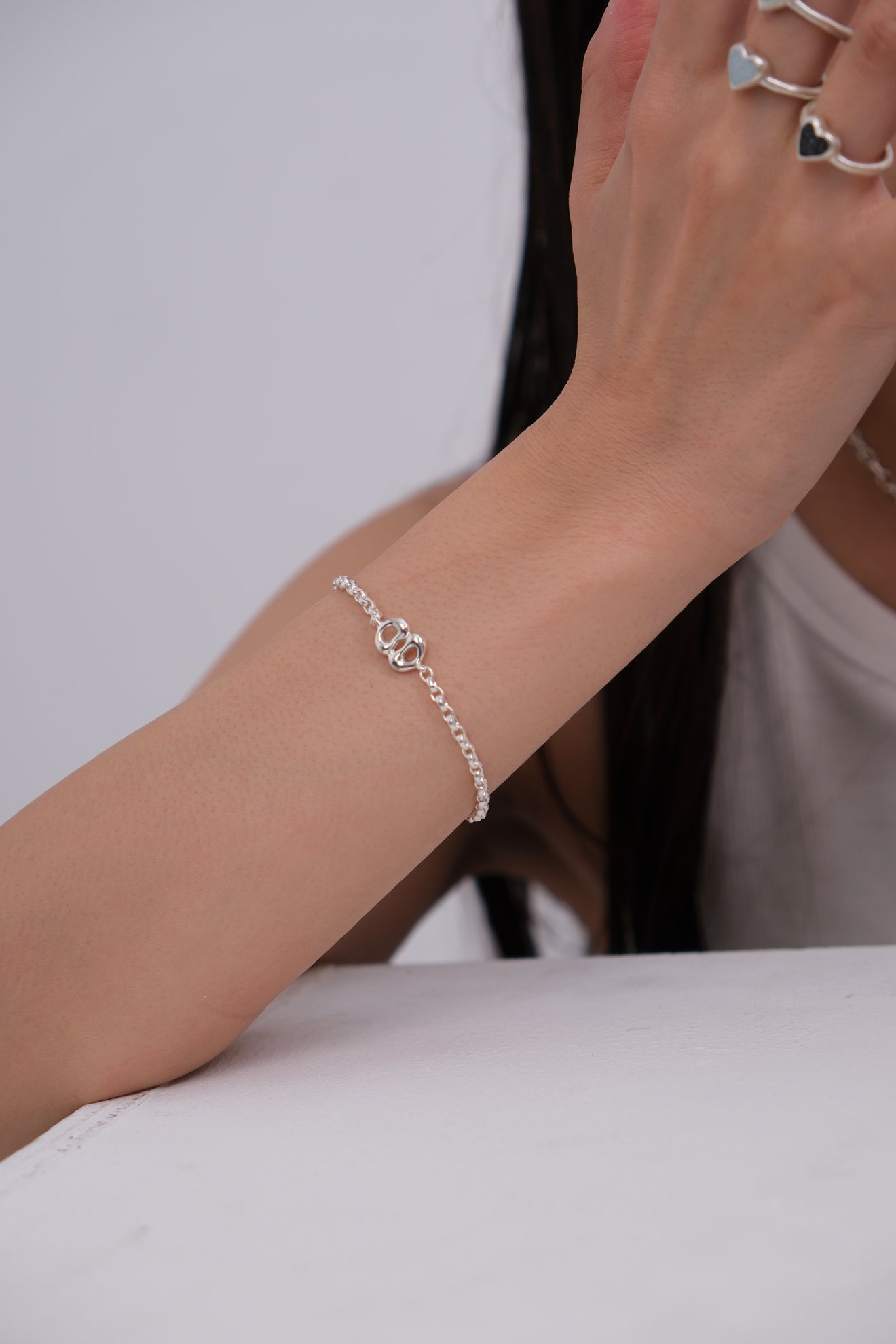 lunar eclipse bracelet / silver